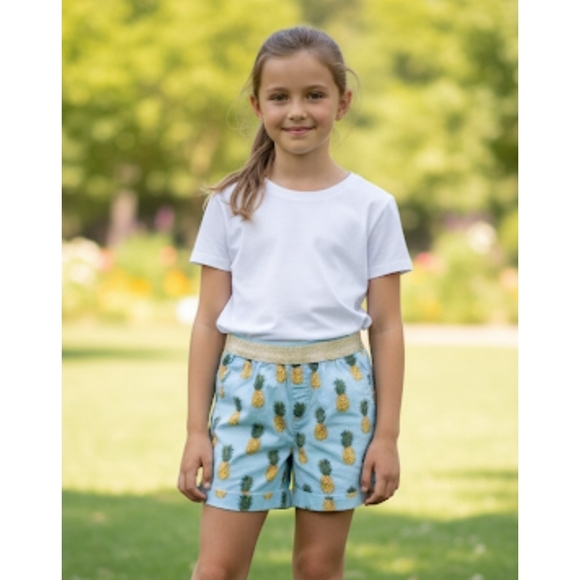 Gap Kids Pineapple print shorts Turquoise Size XXL - Picture 1 of 11